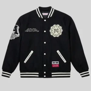 Mitchell & Ness Black Wool Varsity Jacket