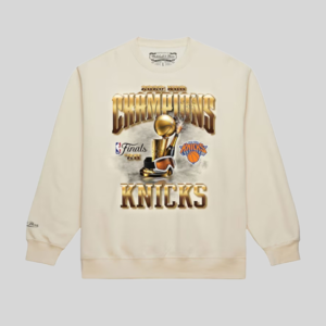 Mitchell & Ness Knicks 2026 NBA Finals Champions Crewneck cream Sweatshirt