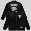 Mitchell & Ness Knicks Black Chrome Satin Bomber Jacket