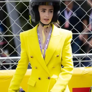 Monaco GP 2026 Lily Collins Yellow Blazer