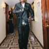 NBA Draft 2026 AJ Dybantsa Black Floral-Embroidered Suit