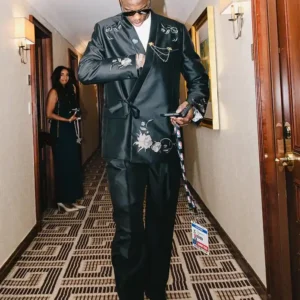 NBA Draft 2026 AJ Dybantsa Black Floral-Embroidered Suit