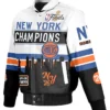 NY Knicks JH Design NBA Champions White Leather Jacket for sale