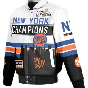 NY Knicks JH Design NBA Champions White Leather Jacket for sale