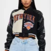 NY Knicks Jump Shot Black Bomber Jacket