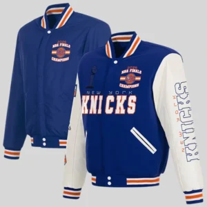 New York Knicks 2026 NBA Finals Champions Reversible Varsity Jacket