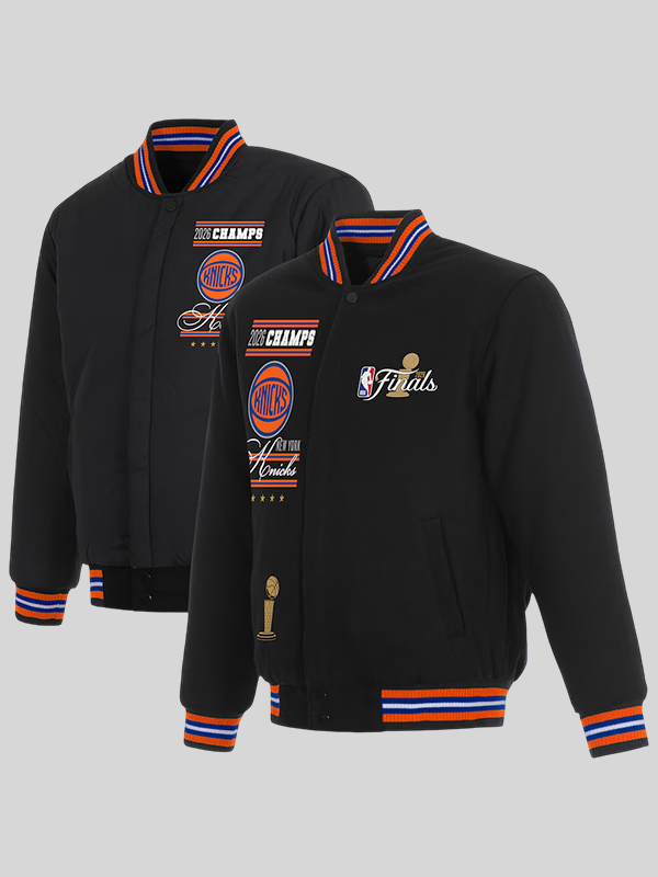 New York Knicks 2026 NBA Finals Champions Reversible Wool Jacket for sale