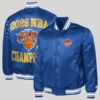 New York Knicks Starter 2026 NBA Finals Champions Satin Varsity Jacket for sale
