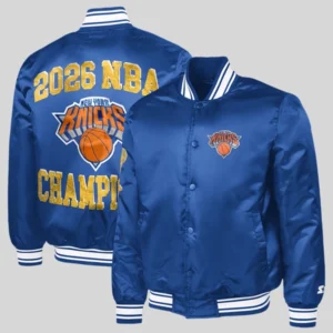 New York Knicks Starter 2026 NBA Finals Champions Satin Varsity Jacket for sale