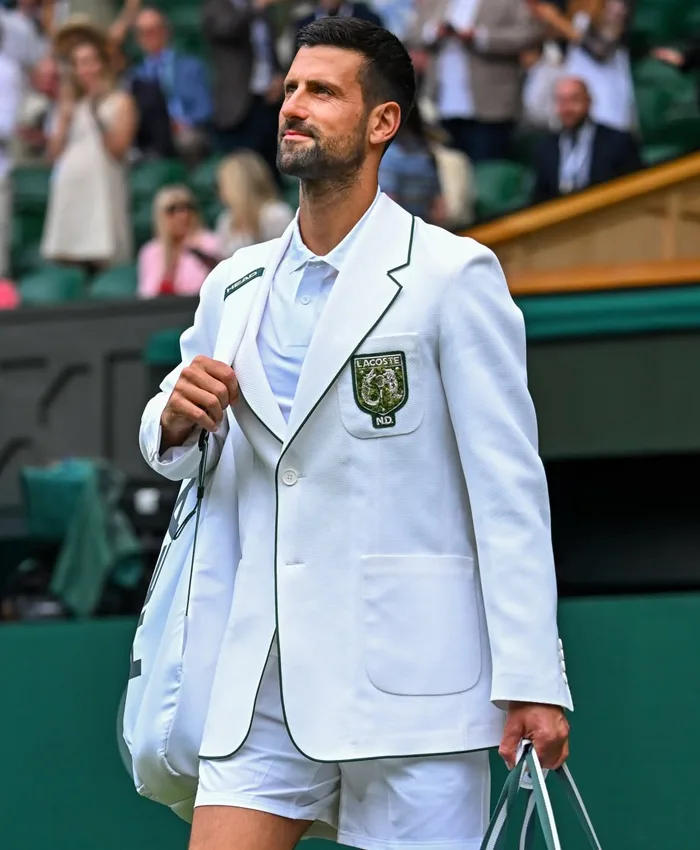 Novak Djokovic Wimbledon White Lacoste Blazer