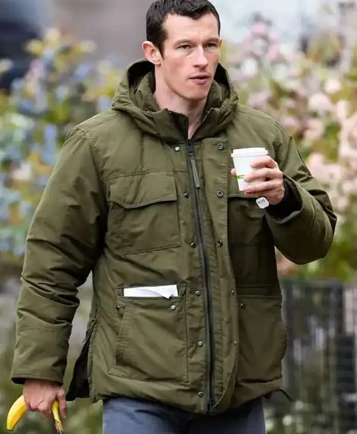 One Night Only 2026 Callum Turner Green Puffer Jacket