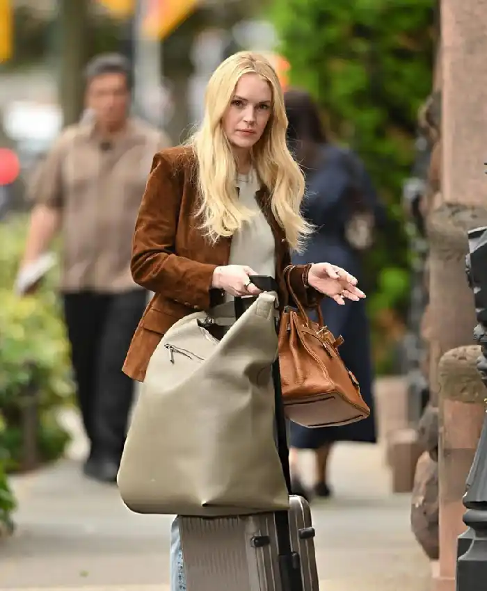 Order now Count Me Lies Lindsay Lohan Suede Blazer For Sale