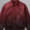 Qatar Airways Paris Red Leather Jacket