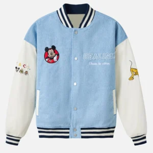 Realism x Disney Character Denim Varsity Jacket