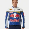 Red Bull Racing Themed Blue Motorcycle Jacket