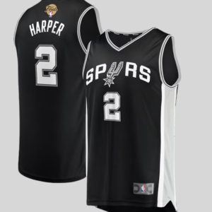San Antonio Spurs Dylan Harper 2026 NBA Finals Patch Fast Break Jersey