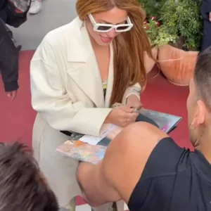 Santiago 2026 Shakira White Wrap Coat