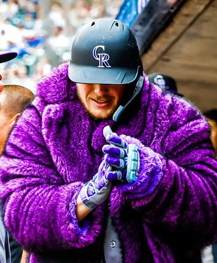 Shop Colorado Rockies Hunter Goodman Purple Fur Coat