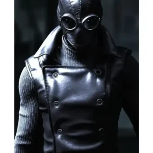 Spiderm Noir Double Breasted Black Leather Vest