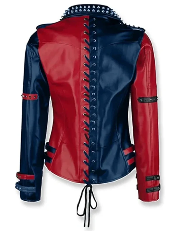 Harley Quinn Red and Blue Leather Jacket ? Suicide Squad - Image 2