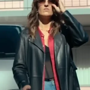 Sunny Nights 2026 D’Arcy Carden Leather Coat