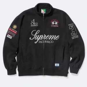 Supreme La Martina Black Zip-Up Sweatshirt