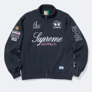 Supreme La Martina Blue Zip-Up Sweatshirt