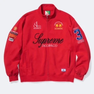 Supreme La Martina Red Zip-Up Sweatshirt