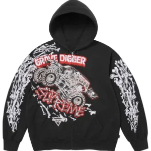 Supreme Monster Jam Grave Digger Bones Hoodie