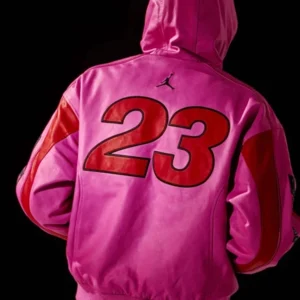 Supreme X Jordan 2026 Pink Hooded Leather Jacket Shop Now
