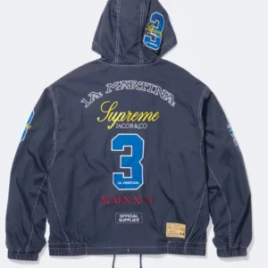 Supreme x La Martina Blue Hooded Jacket For Sale