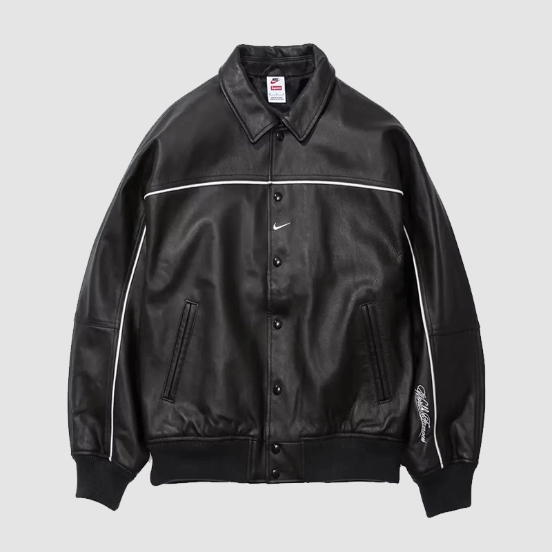 Supreme x Nike Leather Varsity Jacket Spring 2025
