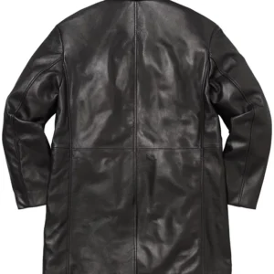 Supreme x Schott Black Leather Overcoat for sale