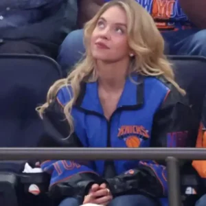 Sydney Sweeney Knicks Leather Jacket Finals Jacket
