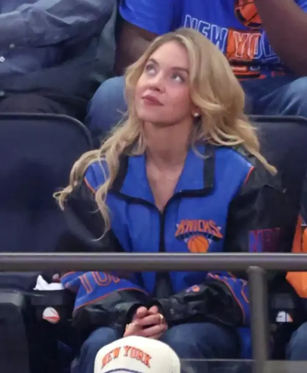 Sydney Sweeney Knicks Leather Jacket Finals Jacket