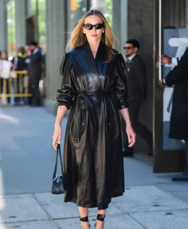 The-Death-of-Robin-Jodie-Comer-Black-Leather-Coat-600x729