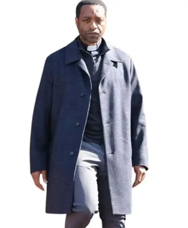 The Exorcist 2026 Chiwetel Ejiofor Blue Wool Coat