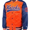 The Tradition Ii Team Ny Knicks Orange And Blue Satin Jacket