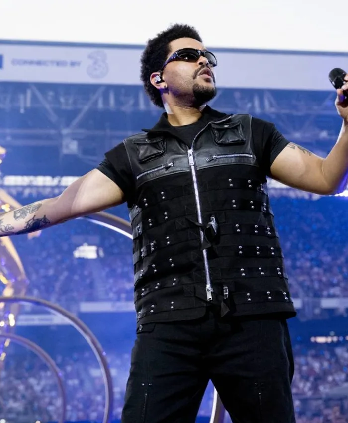 The Weeknd Copenhagen Night 2 Studded Black Leather Vest