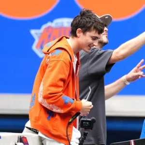 Timothee Chalamet Knicks Victory Parade 2026 Orange Jacket for sale