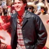 Tom Holland Spider Man New Day Premier Black Leather Jacket