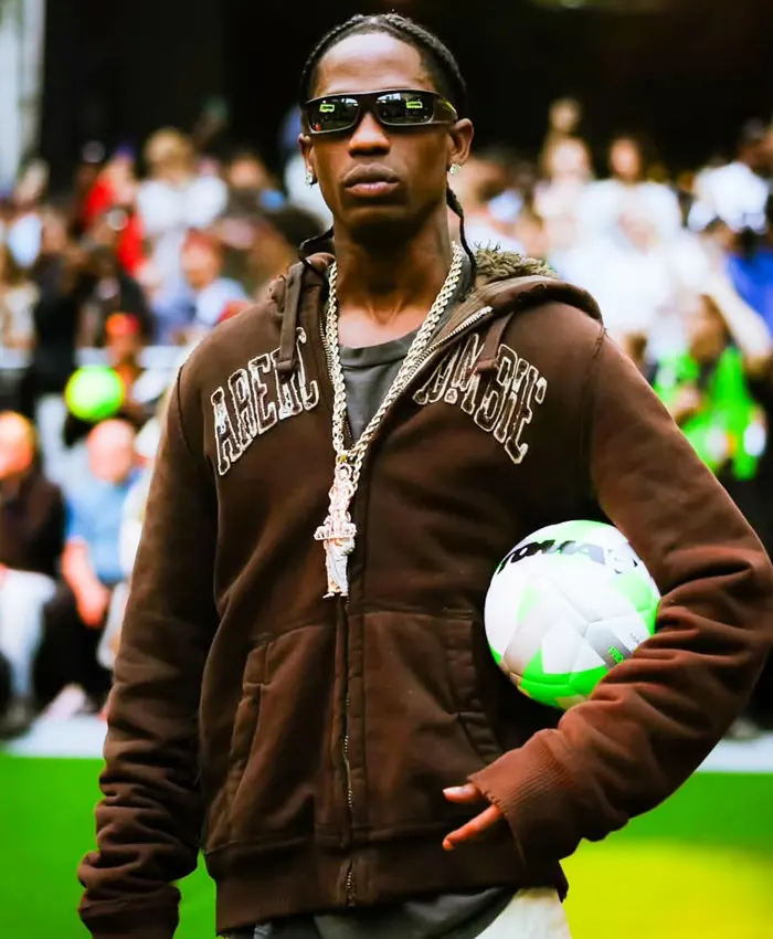 Travis Scott Nike Toma National Finals Brown Full-Zip Hoodie