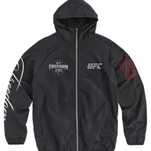 UFC Freedom 250 Full-Zip Black Windbreaker Jacket