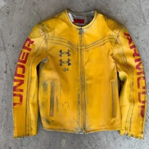 Under Armour x 424 Yellow Leather Jacket