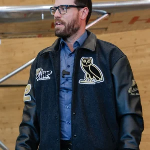 Untitled-2Eric Lindros, Denis Savard and Shea Weber CHL50 Celebration OVO Black Leather Varsity Jacket For Men and Women