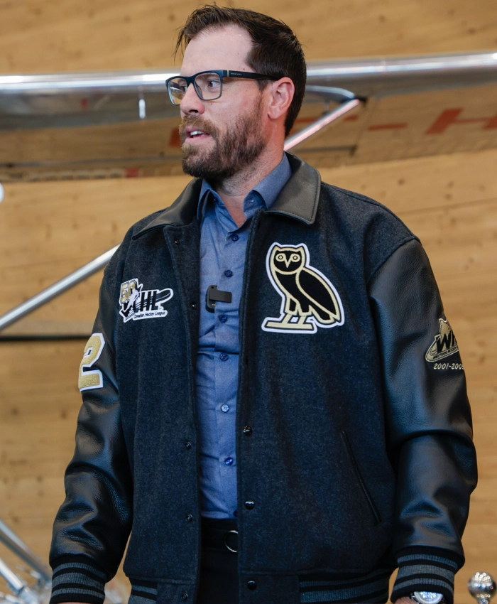 Untitled-2Eric Lindros, Denis Savard and Shea Weber CHL50 Celebration OVO Black Leather Varsity Jacket For Men and Women