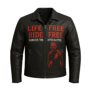 Zombie Apocalypse Moto Leather Biker Jacket