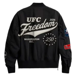 buy UFC Freedom 250 Full-Zip Black Bomber Jacket