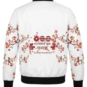 buy now BTS Cherry Blossom White Bomber Jacket