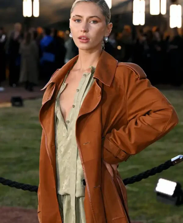 buy now Burberry Summer 2026 Show Iris Law Suede Coat